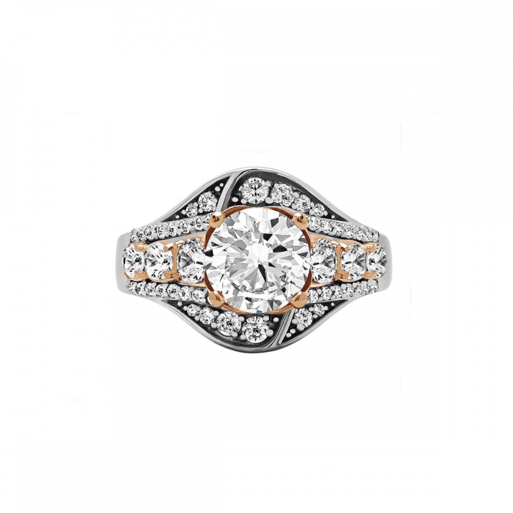 Round Cut Halo Diamond Vintage Engagement Ring