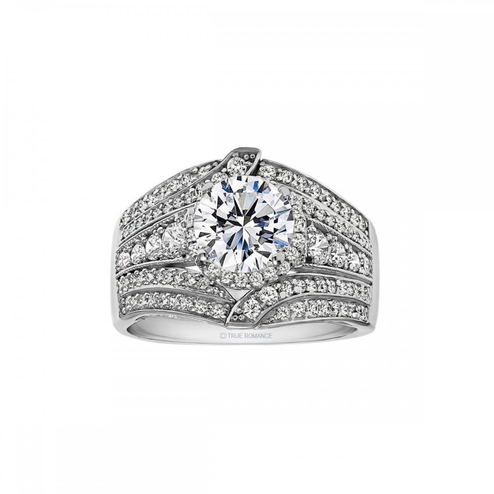 Round Cut Halo Diamond Vintage Engagement Ring