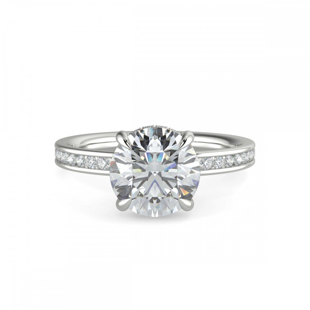 Round Traditional Hidden Halo Comfort Fit