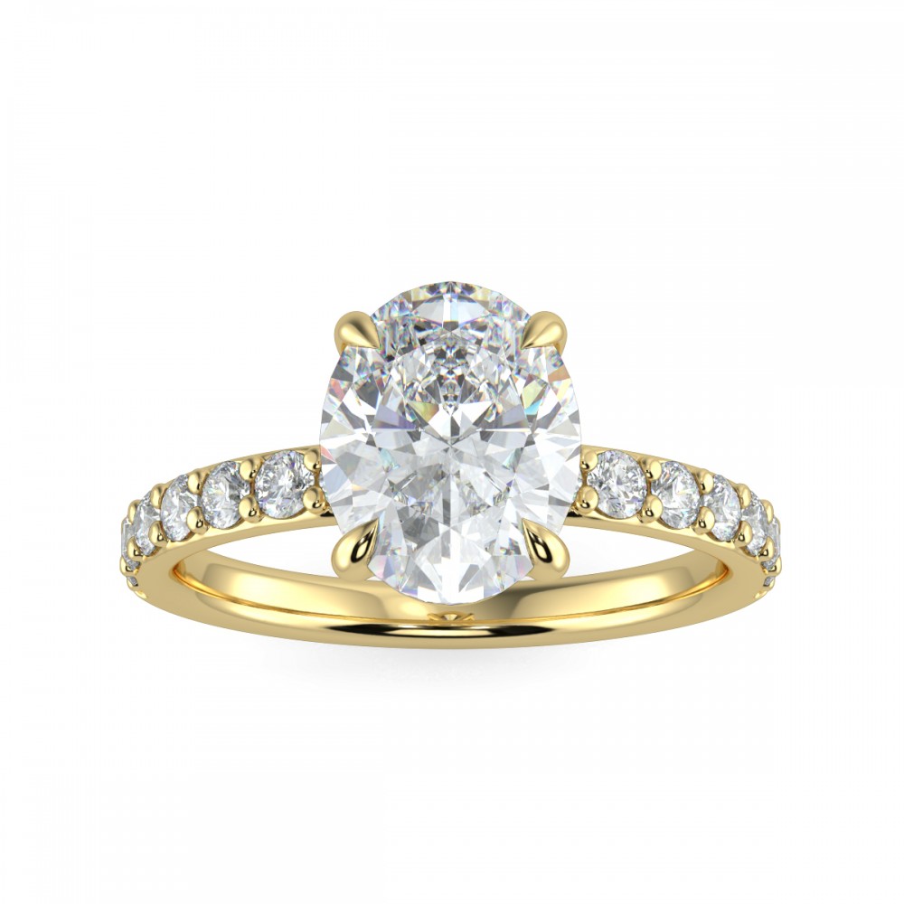 Oval Traditional Hidden Halo Comfort Fit