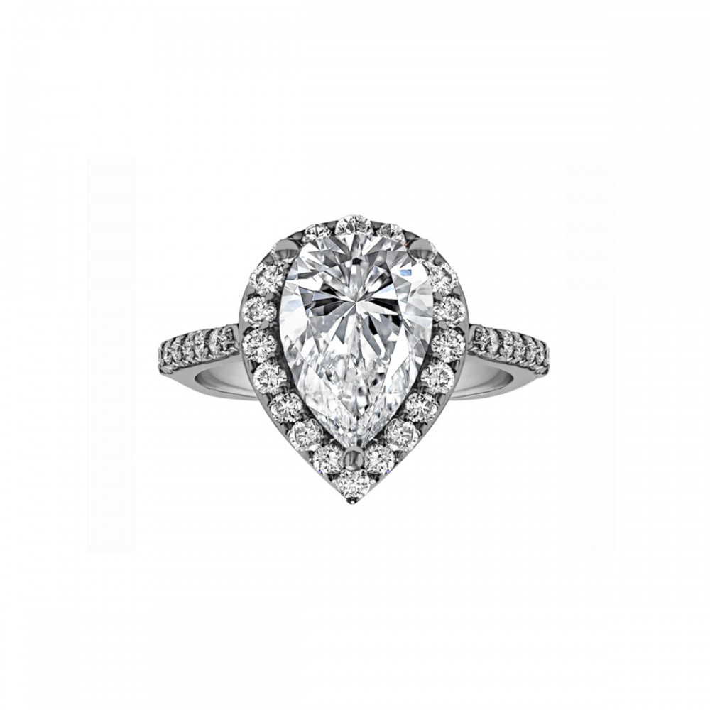 Pear Shape Halo Engagement Ring