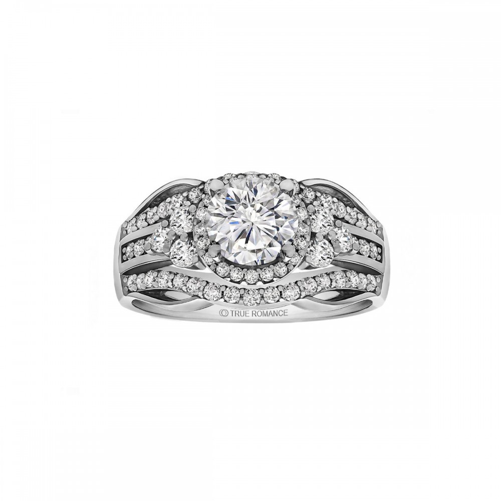 Round Cut Halo Diamond Vintage Engagement Ring