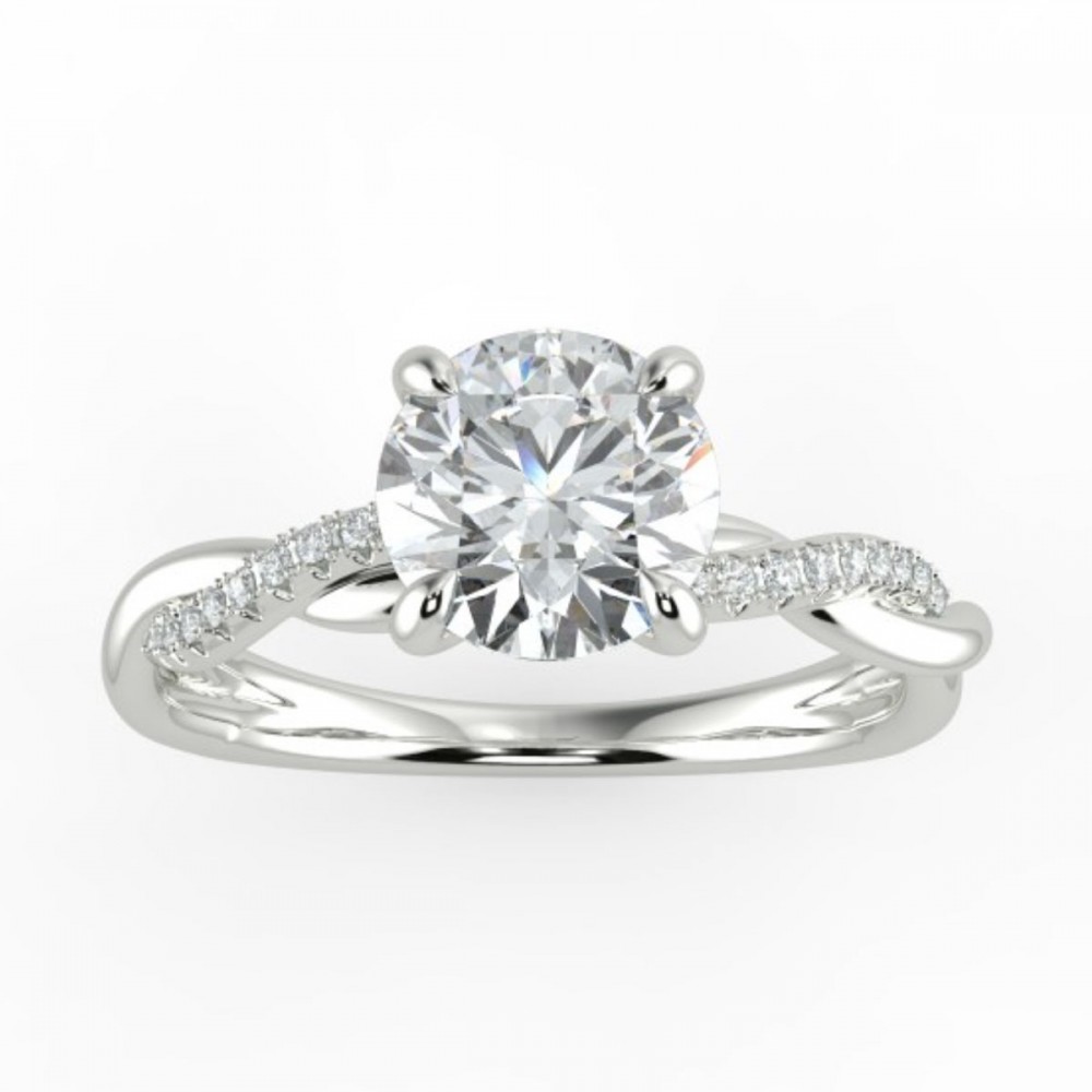 Round Pave  Engagemnt Ring